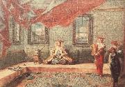 GUARDI, Gianantonio Scene in a Harem oil on canvas